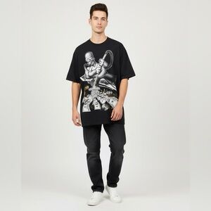 Shaka Wear VTG Homer Simpson Bejeweled Graphic Logo Crewneck Short Sleeve Tee